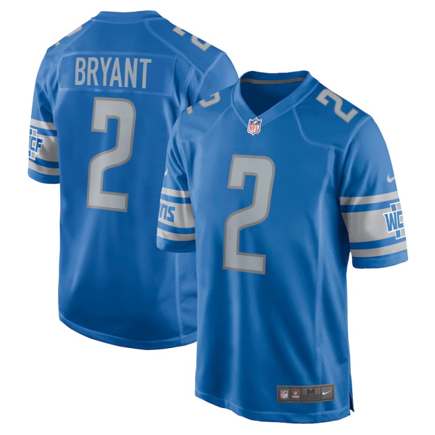 mens nike austin bryant blue detroit lions player game jersey